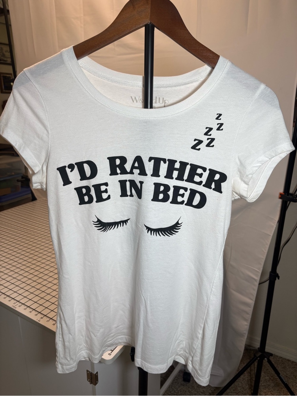 Wound Up White Graphic Sleep Tee - 'I'd Rather Be In Bed'